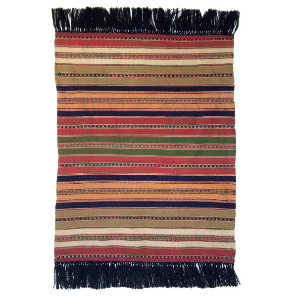 Tapis Jajim persan authentique tissé à plat rayé Taalia