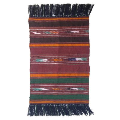 Tapis Jajim persan authentique tissé à plat rayé Vira