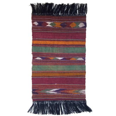 Tapis Jajim persan authentique tissé à plat rayé Kara