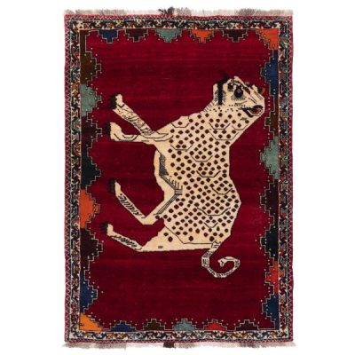 Tapis Gabbeh en laine persane tissé à la main avec motifs animaliers Tigre
