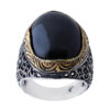 Bague en argent Agate pour homme Élégance Noire