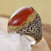 Bague en argent Agate pour homme Élégance Super King