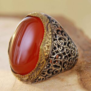Bague en argent Agate pour homme Élégance Super King