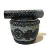 Mortier et Pilon en Pierre avec Motif Floral Persan Traditionnel Khorshid
