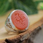 Bague en argent Aqeeq yéménite islamique pour hommes – Rouge