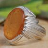 Bague en argent Aqeeq yéménite islamique pour hommes - Ya Ghareeb ul Ghuraba