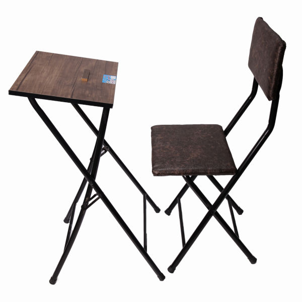 Ensemble de Chaise et Table de Prière pour Salah ou Namaz pour Musulmans - Marron Foncé