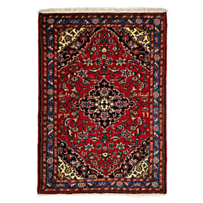 Tapis Persan Fait Main avec Design Toranj et Médaillon