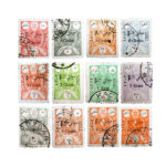 Antique Collection of 12 Iranian Qajar Stamps