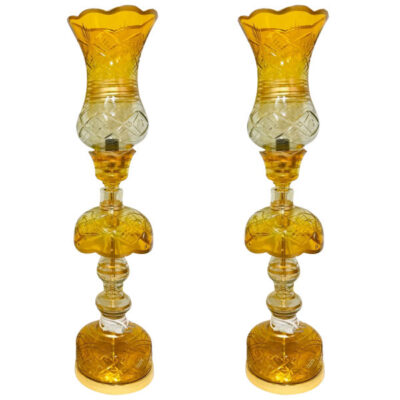 Lampe de cristal persane – forme traditionnelle Laleh couleur miel