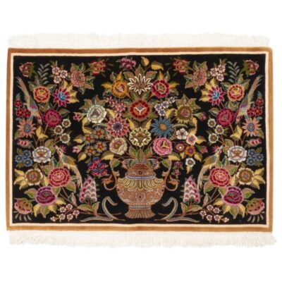 Tapis Persan Mélange de Laine et Soie Fait Main à Tabriz Nava