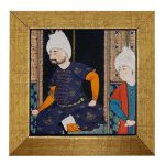 Carreau persan décoratif encadré – Shahnameh inspiré : Karen