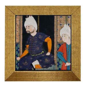 Carreau persan décoratif encadré – Shahnameh inspiré : Karen