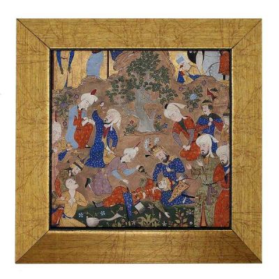 Carreau persan décoratif encadré – Shahnameh inspiré : Sobrana