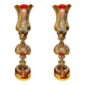 Lampe de cristal persane – forme traditionnelle Laleh rouge