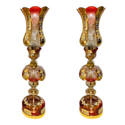 Lampe de cristal persane – forme traditionnelle Laleh rouge
