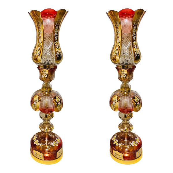 Lampe de cristal persane – forme traditionnelle Laleh rouge