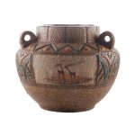 Vase en poterie décoratif persan fait main avec motif de Nahal