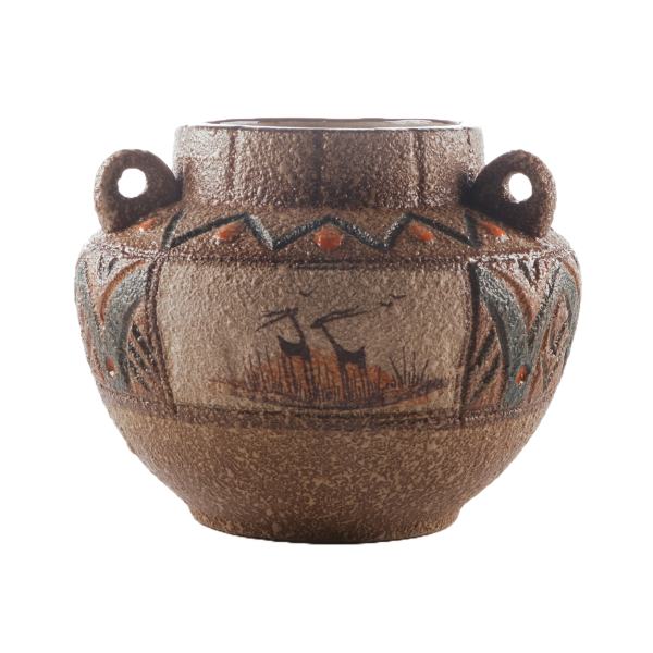 Vase en poterie décoratif persan fait main avec motif de Nahal