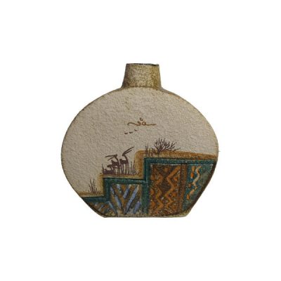 Vase à bourgeons en poterie persane fait main, motif artistique Amitis, décoration de table.