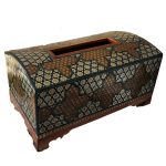 Couvercle de boîte à mouchoirs en bois persan fait main – Khatamkari Sarab