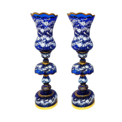 Lampe de cristal persane – forme traditionnelle Laleh ciel bleu
