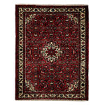 Tapis Persan en Laine Fait Main avec Design Médaillon Intriqué Jardin Rouge