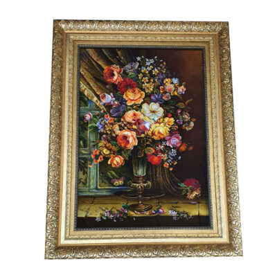 Tapis persan figuratif noué à la main de Tabriz représentant du jasmin