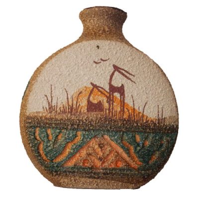Vase en poterie décoratif persan fait main avec motif artistique