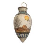 Vase en poterie décoratif persan fait main avec motif artistique Lever du soleil