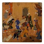 Carreau en céramique persane décoratif – Shahnameh inspiré : Mur ancien