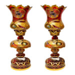 Lampe de cristal persane – forme traditionnelle Laleh Shah Abbasi rouge
