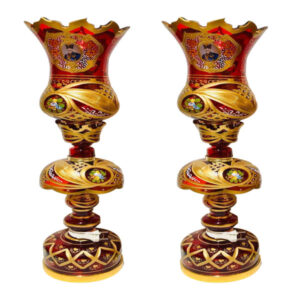 Lampe de cristal persane – forme traditionnelle Laleh Shah Abbasi rouge