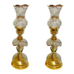 Lampe de cristal persane – forme traditionnelle Laleh dorée