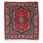 Tapis Persan Mélange de Soie et Laine Fait Main avec Design Médaillon Intriqué Rouge