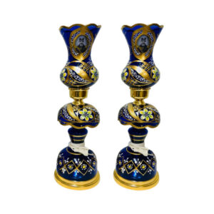 Lampe de cristal persane – forme traditionnelle Laleh Shah Abbasi bleue