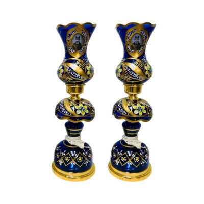 Lampe de cristal persane – forme traditionnelle Laleh Shah Abbasi bleue