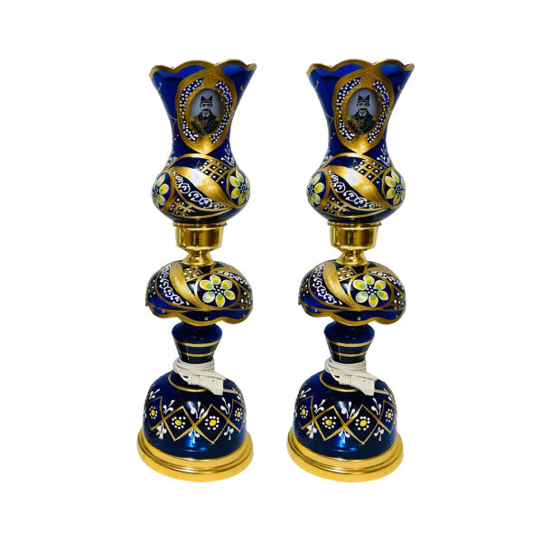 Lampe de cristal persane – forme traditionnelle Laleh Shah Abbasi bleue