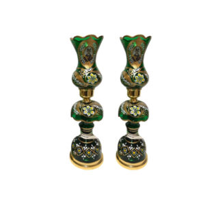 Lampe de cristal persane – forme traditionnelle Laleh Shah Abbasi verte