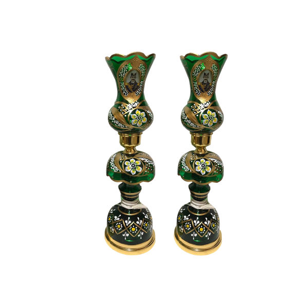 Lampe de cristal persane – forme traditionnelle Laleh Shah Abbasi verte