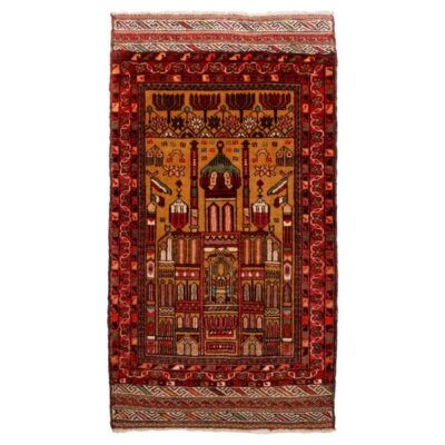 Tapis de prière persan authentique noué à la main et luxueux Sajada Mosquée