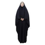 Tchador noir islamique arabe Hijab pour femmes et prière – Tissu crêpe