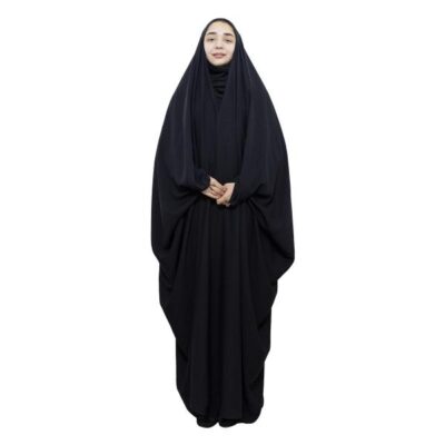 Tchador noir islamique arabe Hijab pour femmes et prière – Tissu crêpe