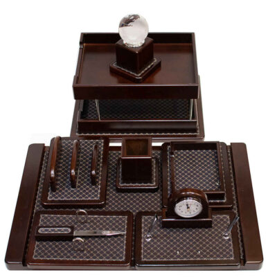 Ensemble de bureau en bois 10 pièces – Couleur marron