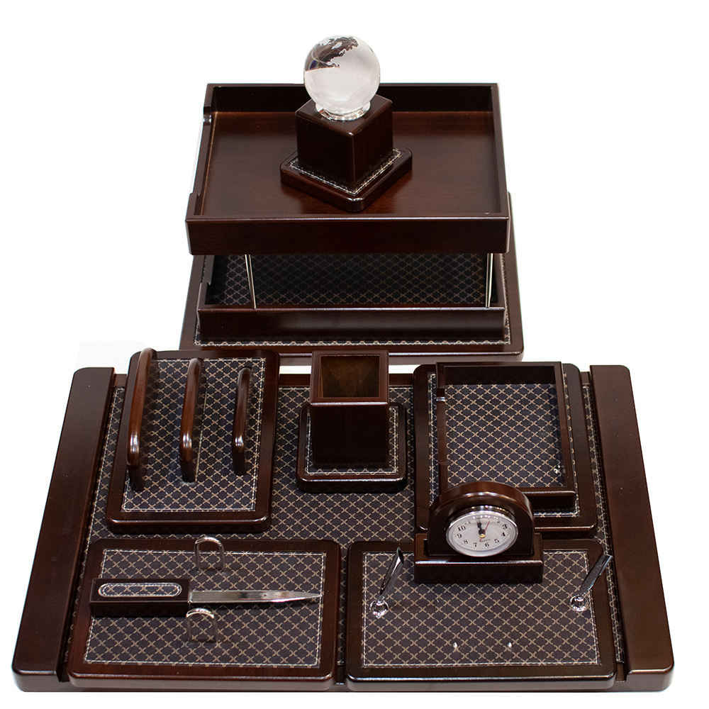 Ensemble de bureau en bois 10 pièces – Couleur marron