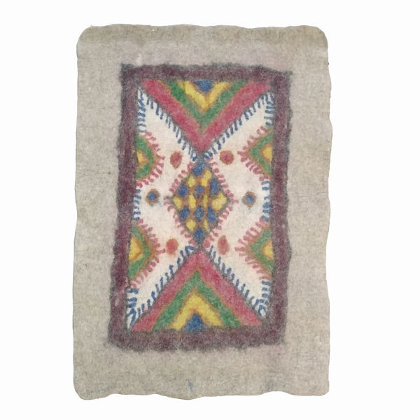 Tapis en feutre de laine persan 100 % naturel et fait main Carré