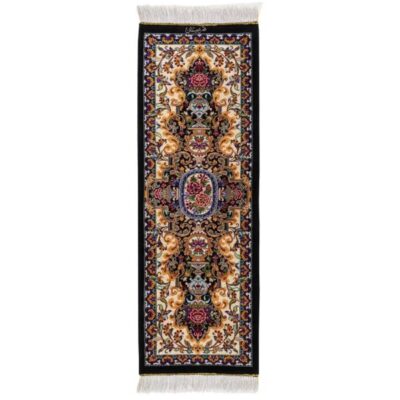 Nappe en Soie Thème Tapis Persan Nouée à la Main Jardin d’Or