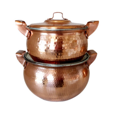 Marmite en cuivre persan – Ensemble de 4 pièces de marmites martelées traditionnelles
