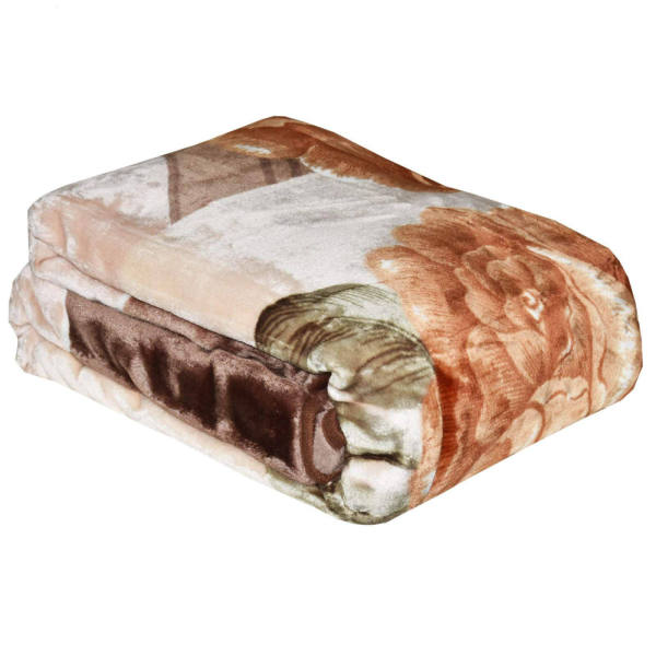 Couverture Golbaft Iranienne pour Lit Deux Places Couleur Nescafé