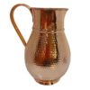 Tasse persane en cuivre - Ensemble de 8 fabriquées à la main avec anse pour boissons froides - Martelées avec pichet